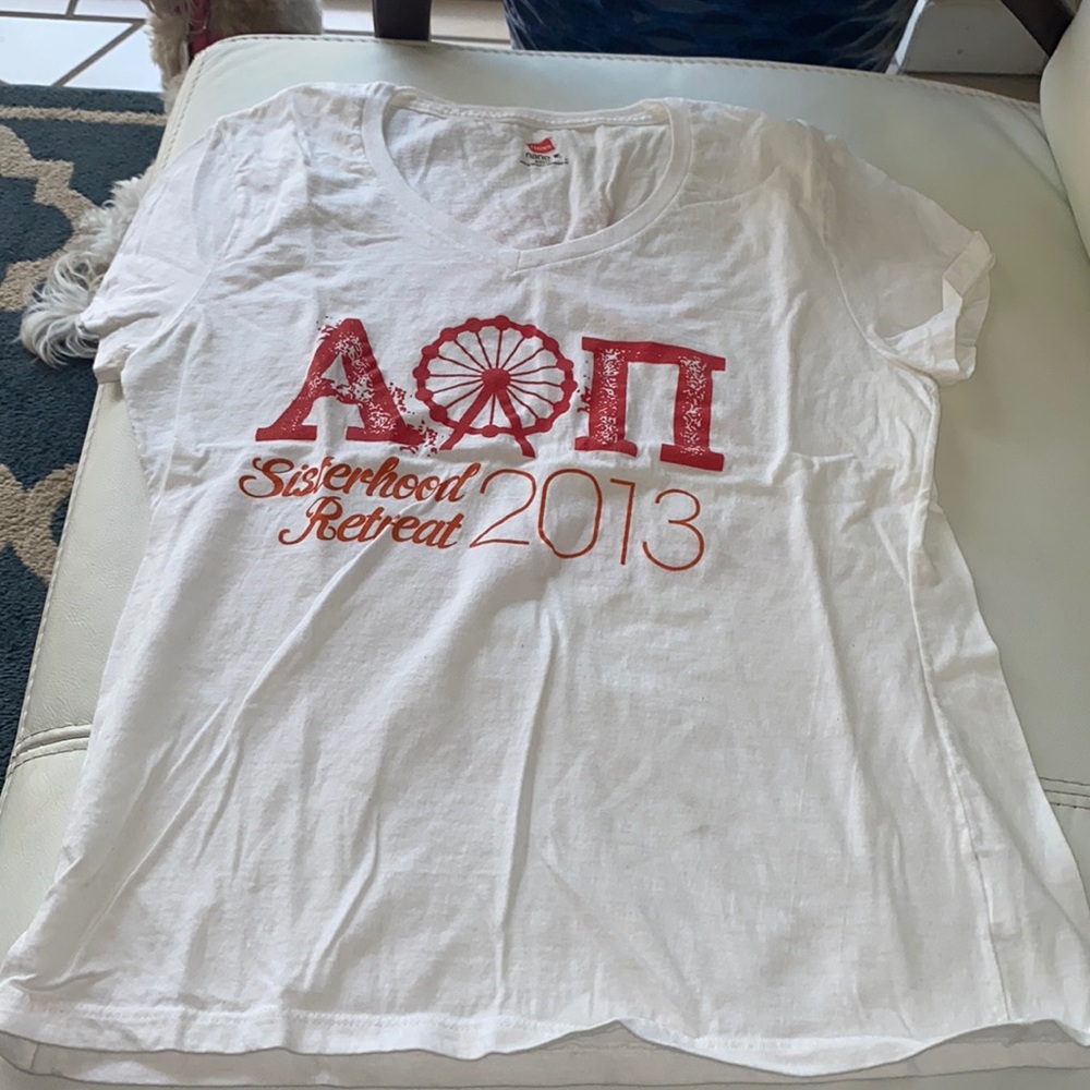 Alpha Omicron Pi 2013 V Neck Tee